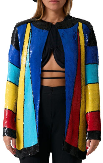 Vintage paillet silke jakke