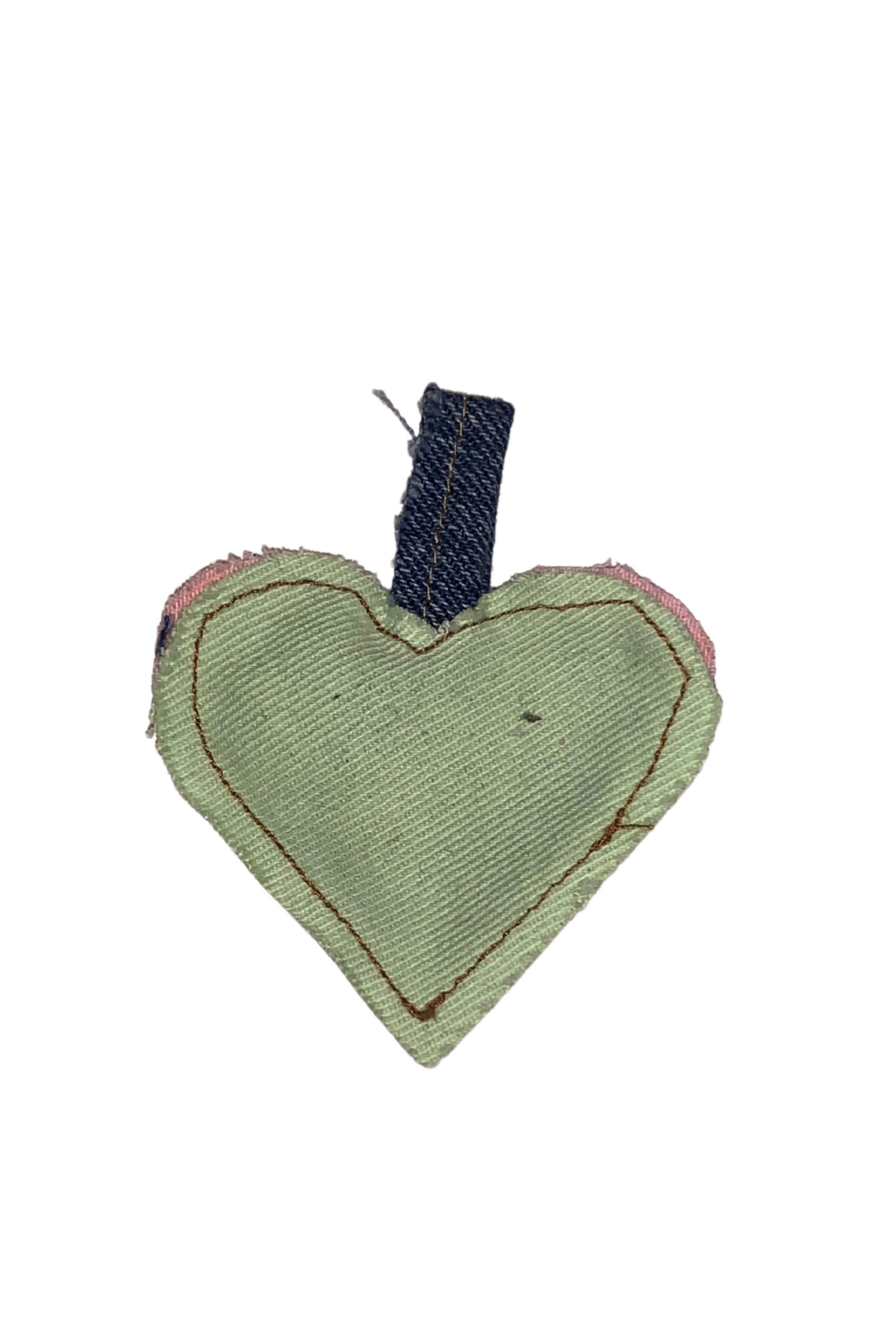 Universel denim charm hjerte