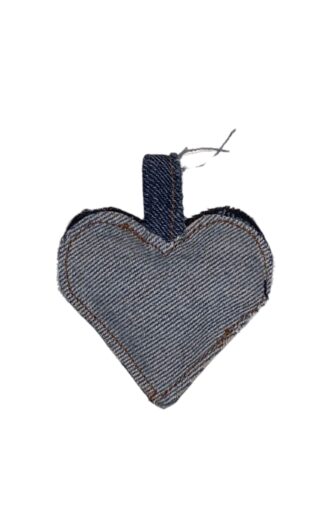 Universel denim charm hjerte