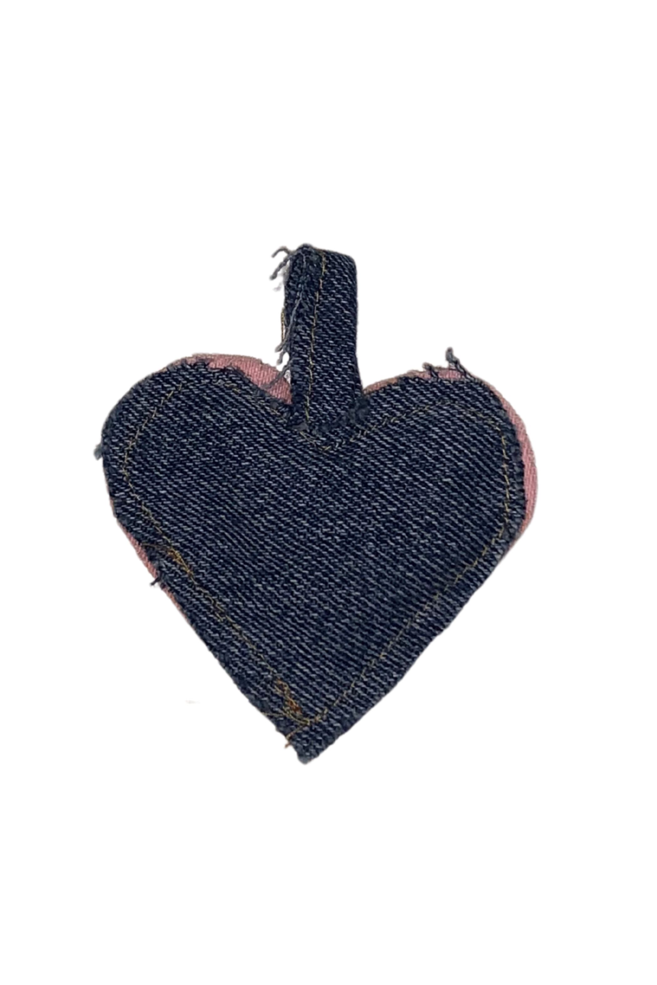 Universel denim charm hjerte