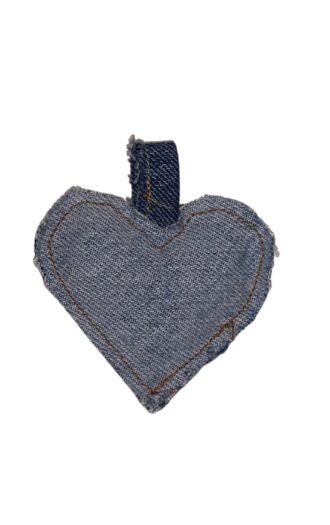 Universel denim charm hjerte