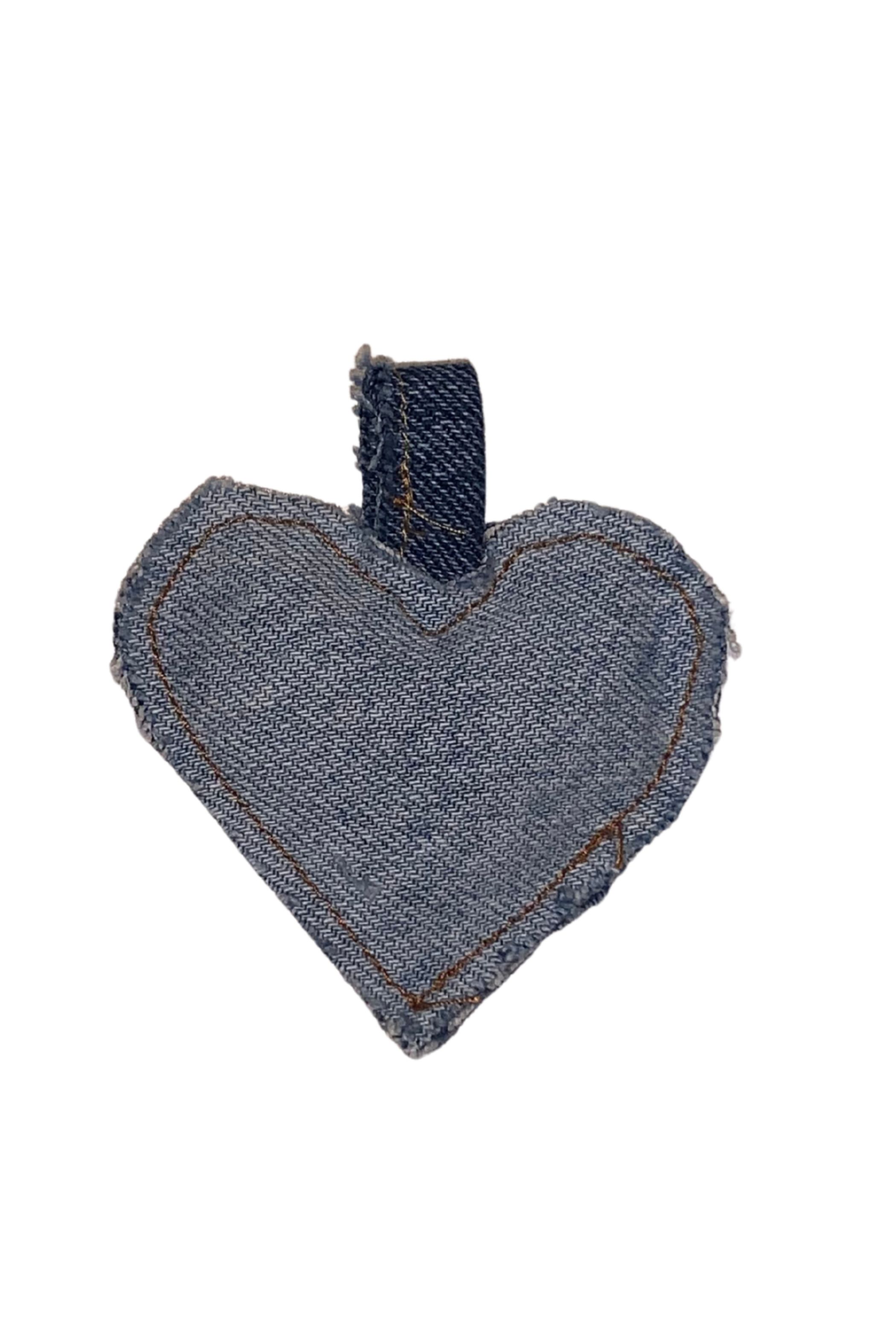 Universel denim charm hjerte