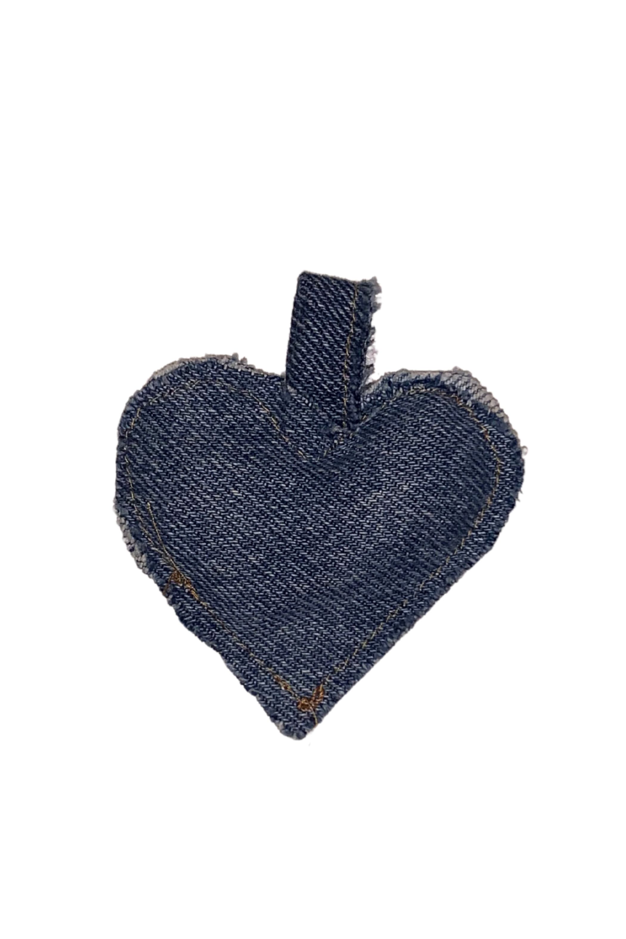 Universel denim charm hjerte